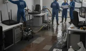 Flood cleanup service in Stockton, CA for water damage restoration homepage widget